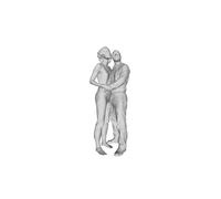 Printle S Coppia 003 Young IN Amore Romantico Hug Figura per Diorami Trenino Set