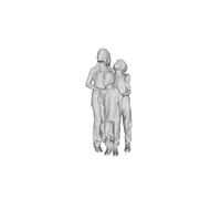 Printle S Coppia 006 Tre Bambini Famiglia Figura per Diorami Treno Set