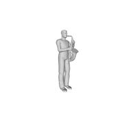 Printle Un Uomo 1770-Man Musicista Giocare Sassofono Figura per Diorama Treno Di