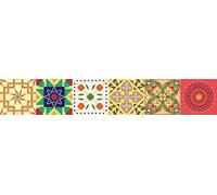 Printodecor Set di Piastrelle in Vinile Adesiva, Plastica e PVC 10x10x0.1 cm Rosso e Verde