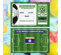 PRINTSERVIS 20 Inviti per FESTA di COMPLEANNO con Busta, Stampa su cartoncino Premium, Grafica e Stampa Sorprendente, Eleganti e facile da compilare (Invito Calcio 1)