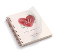 PRINTSERVIS 50 Motivi per Cui Ti Amo Libro Mini Personalizzato con Nomi e Data - Quaderno A5 Spiralato da Compilare, Regalo San Valentino, Anniversario per Lei e per Lui, Fidanzata, Fidanzato
