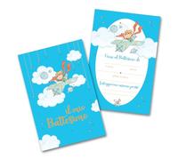 PRINTSERVIS Bigliettini Inviti Prima Battesimo bimbo/bimba 20 pezzi, Grafica a Scelta, facili da compilare con Nome e Data Stampati su cartoncino 300g/m 95x150mm. (Piccolo Principe)