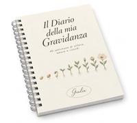PRINTSERVIS Diario della Gravidanza da Compilare Personalizzato con Nome, A5 Spiralato 60 Pagine, 40 Settimane, Tracker Pancione ed Ecografie, Regalo Futura Mamma e Baby Shower - Salvia neutra