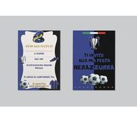 PRINTSERVIS Inviti Festa Compleanno Calcio 20 Biglietti Premium 350 gr per Bimbi, 95x150mm - Il Tuo Goal per una Festa Indimenticabile! (blu e nero)