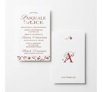 PRINTSERVIS Inviti per Matrimonio, fidanzamento Eleganti e Personalizzati - Set da 20 Pezzi, 95x150 mm, Stampa a Colori su Cartoncino a scelta 300 gr - Grafica Inclusa (Design 8)