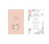 PRINTSERVIS Inviti per Matrimonio, fidanzamento Eleganti e Personalizzati - Set da 20 Pezzi, 95x150 mm, Stampa a Colori su Cartoncino a scelta 300 gr - Grafica Inclusa (Design 2)