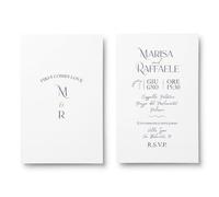 PRINTSERVIS Inviti per Matrimonio, fidanzamento Eleganti e Personalizzati - Set da 20 Pezzi, 95x150 mm, Stampa a Colori su Cartoncino a scelta 300 gr - Grafica Inclusa (Design 5)