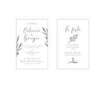 PRINTSERVIS Inviti per Matrimonio, fidanzamento Eleganti e Personalizzati - Set da 20 Pezzi, 95x150 mm, Stampa a Colori su Cartoncino a scelta 300 gr - Grafica Inclusa (Design 10)