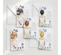 PRINTSERVIS Kit Inviti Prima Comunione Personalizzati con Busta - Set da 20 a 50 Pezzi | Carta 300gr Uso Mano | Design a Scelta | Bozza Digitale Gratuita | Made in Italy (kit completo) (solo inviti)