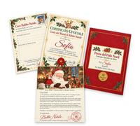PRINTSERVIS Lettera a Babbo Natale Personalizzata col Nome - Kit Letterina da Compilare, Risposta di Babbo Natale, Certificato Bimbo Buono e Busta Rossa - Idea Natale Bambini 3-9 Anni - Classica