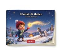 PRINTSERVIS Libro personalizzato bambino con nome, fiaba di Natale illustrata 16 pagine A5, regalo di Natale per bambini e bambine 3-8 anni - Presepe