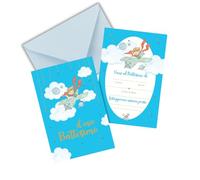 PRINTSERVIS Set di 20 Inviti per Battesimo Personalizzati con Busta - Formato 120x95mm in Cartoncino, Ideali per Bimbo e Bimba (Piccolo Principe 2)