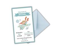 PRINTSERVIS Set di 20 Inviti per Battesimo Personalizzati con Busta - Formato 120x95mm in Cartoncino, Ideali per Bimbo e Bimba (Piccol Principe)