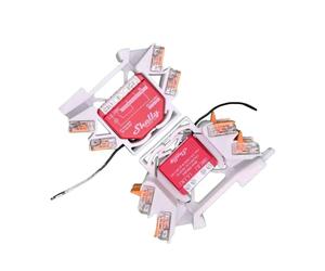 Printtastisch - Set di 2 supporti compatibili per Shelly Relais, 1 Mini Gen3, 1PM, 1PM Mini Gen3, 2PM, 2.5, RGBW2, PM, Plus i4 DC, dimmer 2, binario, inserto Wago