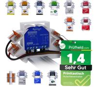 Printtastisch - Supporto per guida guida per Shelly Relè, 1 Mini Gen3, 1PM, 1PM Mini Gen3, 2PM, 2.5, RGBW2, PM, Plus i4 DC, Dimmer 2, Guida DIN Rail, inserto Wago, 1 pezzo + estensione