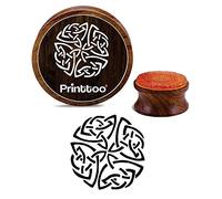 Printtoo Celtic Design Rotondo in legno Timbro di gomma Card diario Brown Print Block-2 pollici