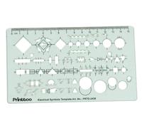 Printtoo Modello trasparente per simboli elettrici da 2 mm per disegno schematico e tracciato di circuiti, righello di misurazione con segni di ingegneria standard, forme di layout dei componenti e