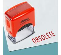 Printtoo Obsoleto Timbro Di Gomma Autoinchiostrante Pre, Timbro Per Ufficio Inchiostrato, Cancelleria Aziendale Per Ufficio Domestico, 38 X 14 Mm, Rosso