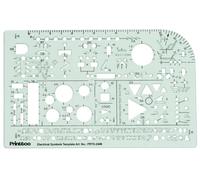 Printtoo Righello con simboli elettrici per disegno di circuiti e schemi, stencil trasparente per ingegneria con segni logici, adatto per studenti, studenti di elettronica, ingegneri, insegnanti