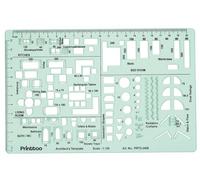 Printtoo Righello da disegno per planimetria, 2 mm, in acrilico verde, stencil architettonico per planimetria, layout di mobili, disegno di interni, riutilizzabile, scala trasparente 1:100