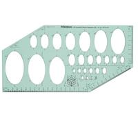 Printtoo Righello ellittico 2 mm di spessore, modello geometrico per architettura, ingegneria, disegno tecnico e schizzi, strumento di misura trasparente