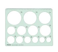 Printtoo Righello geometrico a cerchio gigante, spessore 2 mm, stencil da disegno in acrilico verde trasparente, 13 misure circolari con scala di misurazione integrata per lavori di dettaglio