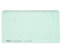 Printtoo Righello per stencil con lettere dell'alfabeto, in acrilico verde trasparente, per bambini, scuola e apprendimento precoce, disegno, artigianato artistico, fai da te