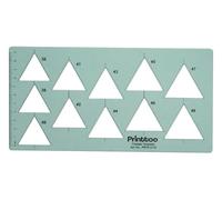 Printtoo Stencil da disegno geometrico a triangolo con scala di misurazione, stencil da disegno in plastica da 2 mm per schizzi tecnici, creazione di modelli, layout di trapuntatura, lavori geometrici