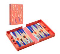 Printworks Art of Backgammon - Gioco acrilico rosso e blu, set compatto a libro per adulti, elegante lavagna strategica