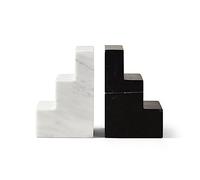 Printworks Fermalibri Stair Cube in marmo (set da 2) in bianco e nero, 9 x 6 x 9 cm, PW00548