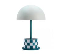 PrintWorks Lampada da tavolo Riviera a batteria, a quadretti, altezza: 28 cm, 3 livelli, luce LED calda, connettore USB-C