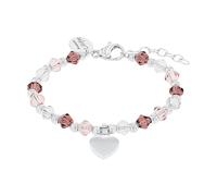 Prinzessin Lillifee Bracciale Bracciale per bambine in Acciaio Inossidabile, con vetro, 12+2 cm, Argento, cuore, in confezione regalo, 2034005
