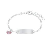 Prinzessin Lillifee Bracciale per bambini identificativo in Argento 925, con Preciosa, 12+2 cm, Argento, cuore, in confezione regalo, 2021115