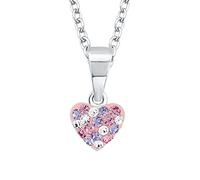 Prinzessin Lillifee Collana con Ciondolo Collana per Ragazze in Argento Sterling 925 per Ragazze, con Preciosa, 35+3 cm, Viola, Cuore, Disponibile in Confezione Regalo per Gioielli, 2013171