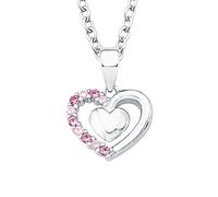 Prinzessin Lillifee collana con ciondolo per bambine in argento Sterling 925, con zirconi sintetici, 35+3 cm, argento, cuore, in confezione regalo, 2017951
