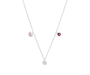 Prinzessin Lillifee Collana in argento sterling 925 per ragazze, collana per bambini, in parte con pietra preziosa, 35 + 3 cm, idea regalo per figlia e nipote, in confezione regalo, 35+3, Argento