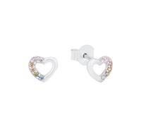 Prinzessin Lillifee Orecchini a bottone Orecchini per bambini in argento sterling 925 per ragazze, con zirconi sintetizzati, 0.5 cm, Argento, Cuore, Fornito in confezione regalo per gioielli, 2024376