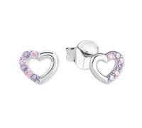 Prinzessin Lillifee Orecchini a perno in Argento Sterling 925 per bambine, con zirconi sintetici, 0,5 cm, viola, cuore, in confezione regalo, 2021106