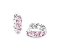 Prinzessin Lillifee Orecchini a cerchio in Argento Sterling 925 per bambine, con zirconi sintetici, 1,2 cm, rosa, in confezione regalo, 2016523