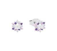 Prinzessin Lillifee Orecchini a lobo in argento sterling 925 per bambine, con zirconia cubica sintetizzata, 0.7 cm, viola, farfalla, in confezione regalo, 9245598