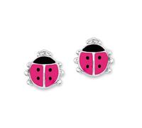 Prinzessin Lillifee Orecchini a perno in Argento Sterling 925 per bambine, 0,6 cm, rosa, coccinella, in confezione regalo, 9045990