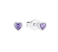 Prinzessin Lillifee Orecchini a perno in Argento Sterling 925 per bambine, con zirconi sintetici, 0,4 cm, Argento, cuore, in confezione regalo, 2036440