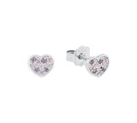 Prinzessin Lillifee Orecchini a perno cuore 0,5 cm Argento 925 per bambine viola con zirconi