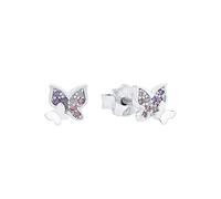 Prinzessin Lillifee Orecchini a bottone Orecchini per bambini in argento sterling 925, con sintetizzatore di zirconi cubici, 0,6 cm, viola, farfalla, in confezione regalo per gioielli, 2021063