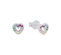 Prinzessin Lillifee Orecchini a perno in Argento Sterling 925 per bambine, con zirconi sintetici, 0,6 cm, Argento, cuore, in confezione regalo, 2031166