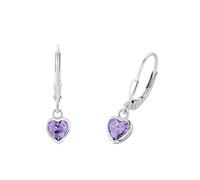 Prinzessin Lillifee Orecchini in Argento 925 Gioielli da orecchio per bambine, con zirconi sintetici, 2,1 cm, Argento, cuore, in confezione regalo, 2036430