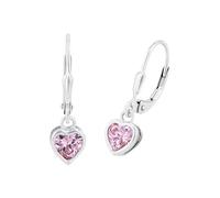 Prinzessin Lillifee Orecchini in Argento 925 Gioielli da orecchio per bambine, con zirconi sintetici, 2,1 cm, Argento, cuore, in confezione regalo, 9081905