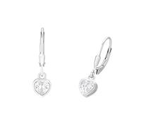 Prinzessin Lillifee Orecchini in Argento 925 Gioielli da orecchio per bambine, con zirconi sintetici, 2,1 cm, Argento, cuore, in confezione regalo, 2036432