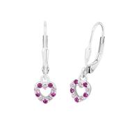 Prinzessin Lillifee Orecchini in Argento 925 Gioielli da orecchio per bambine, con zirconi sintetici, 2,1 cm, Argento, cuore, in confezione regalo, 9082650